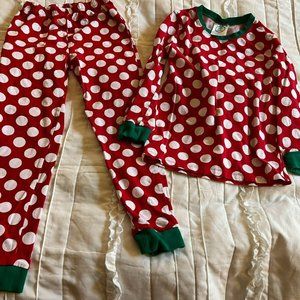 Blank Boutiques Childrens Size 8 Red Green and White Polka Dot Jammies